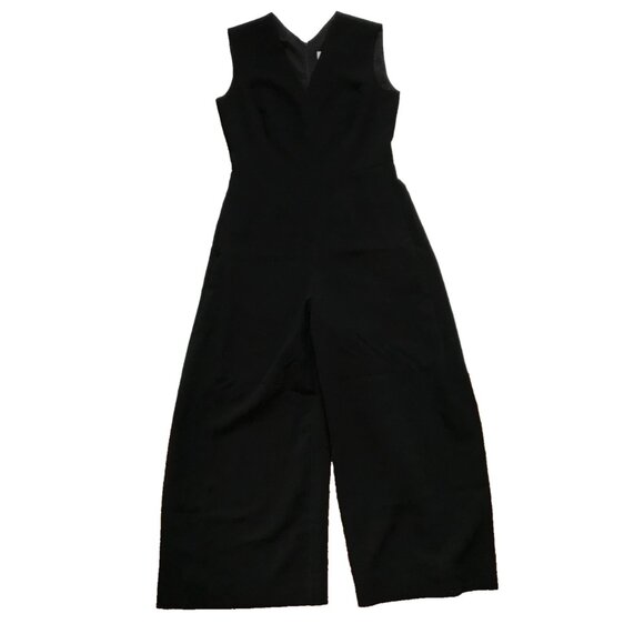 NWT MM Lafleur Demi Jumpsuit Womens 10 Black Staccato Sleeveless V-Neck Wide Leg - Picture 5 of 11